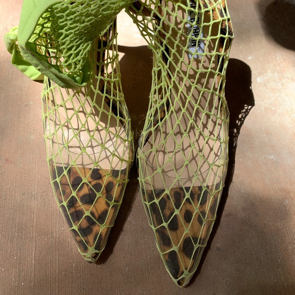 Fishnet covered heels